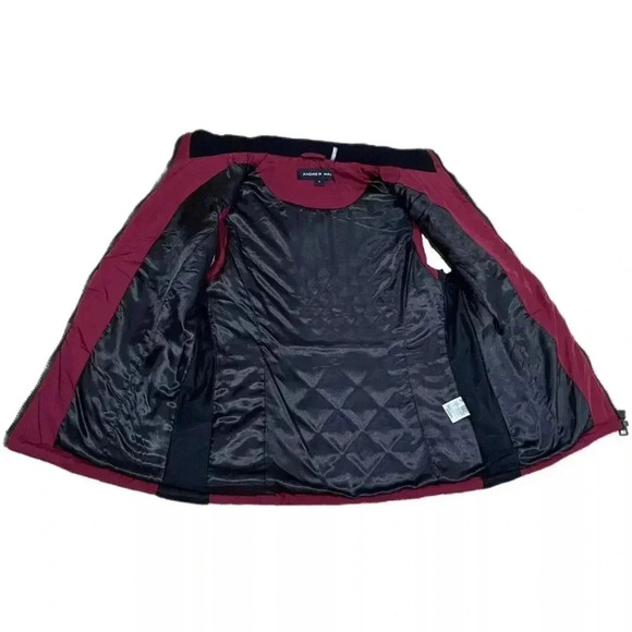 ANDREW MARC Ladies' Quilted Vest Size Small Red Beet Full Zip Sleeveless Jacket - Picture 8 of 12
